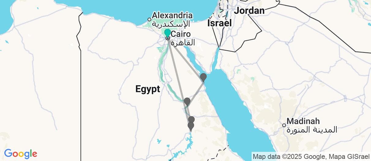 Map of Pirámides, Nilo y Hurghada Todo Incl.
