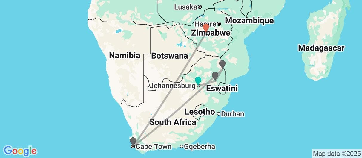 Map of Ciudades, Safaris y Cataratas