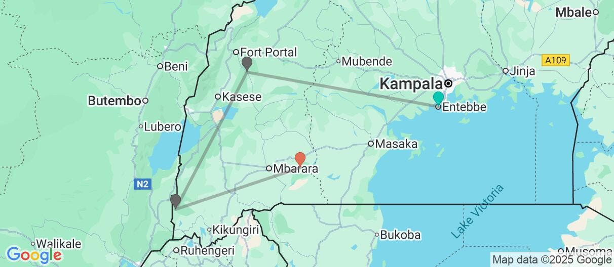 Map of Tesoros de Uganda: tierra de primates