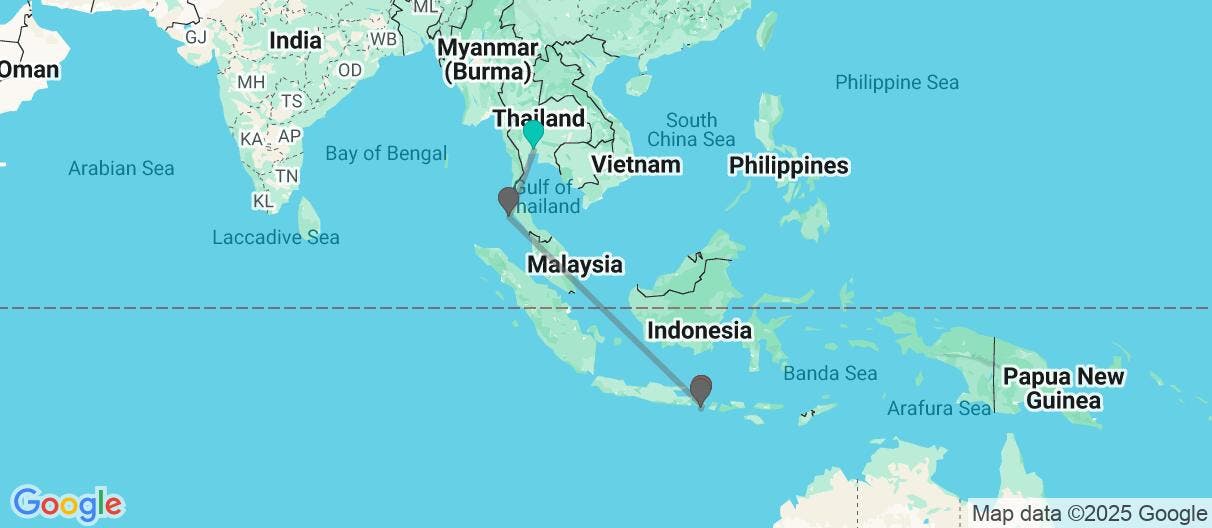 Map of Bangkok, Phuket & Bali