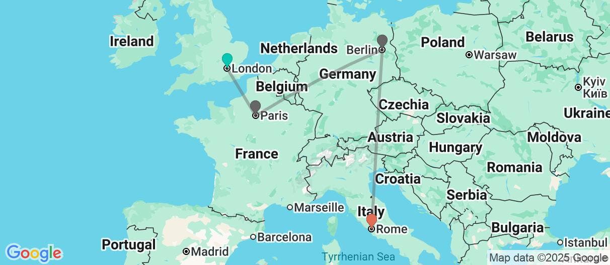 Map of Capitales Europeas Cautivadoras