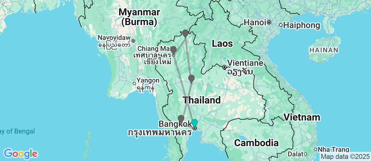 Map of Templos de Siam y secretos del río Kwai