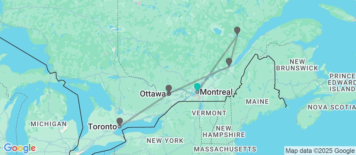 Map of La esencia nativa del este de Canadá