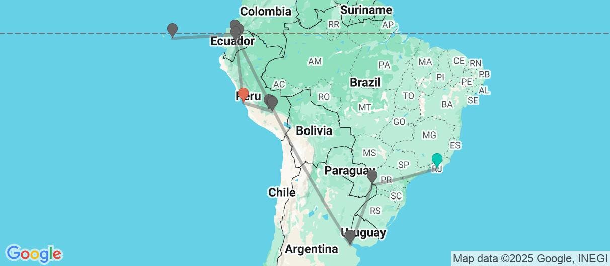 Map of Ultimate South American Odyssey